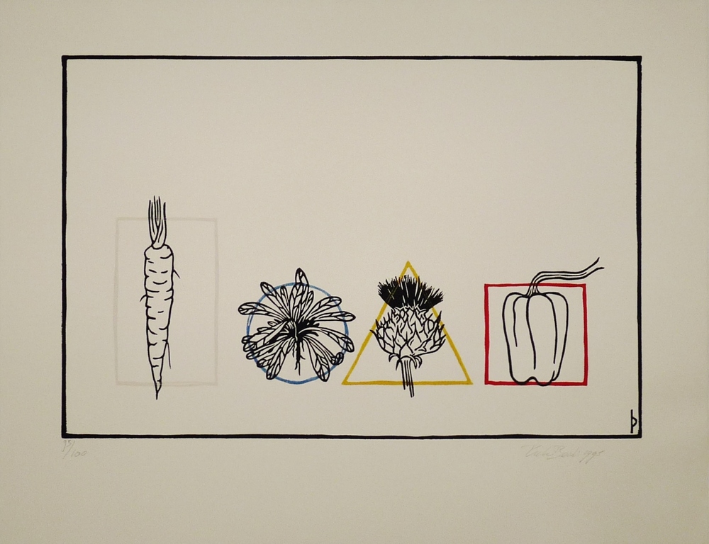 Pieter Becks: Houtsnede, Zonder Titel, Gesigneerd, 1995 verkocht voor € 39!