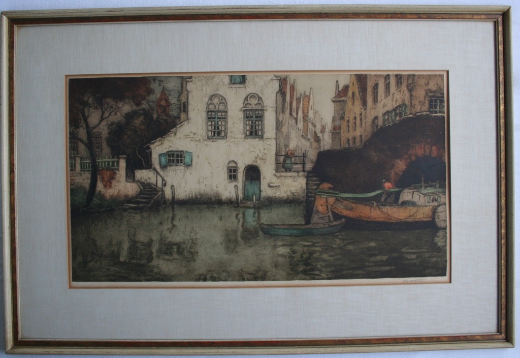 Alfred van Neste, ingekleurde ets verkocht voor € 70!