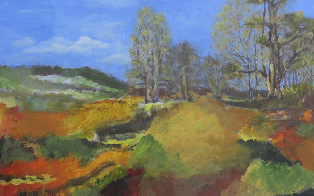 Elly Kramer - Olieverf op papier - Landschap kopen? Bied vanaf 1!