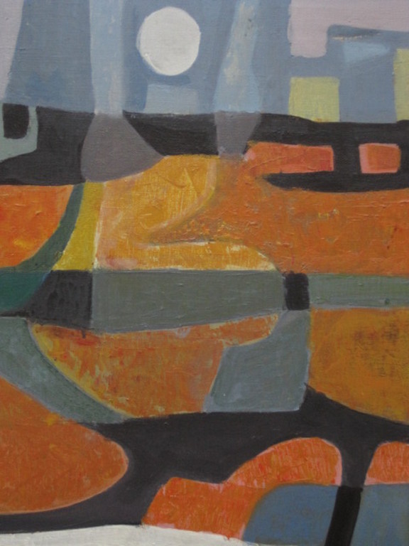 Geometrische abstractie van Juul Neumann (1919-1997) "landschap met netten" 1970 kopen? Bied vanaf 1!