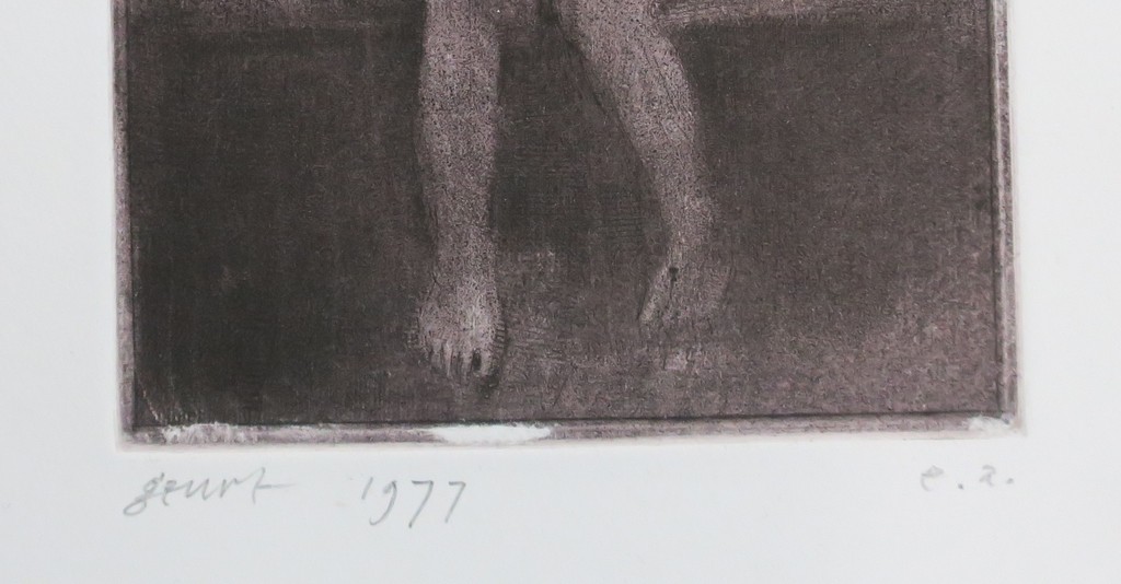 Geurt van Dijk: Ets, Zittend naakt kopen? Bied vanaf 20!