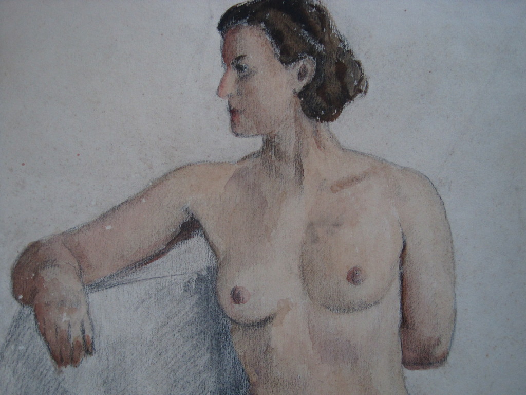 Frits Schiller 1886-1971 - "staand vrouwelijk naakt" pastel 1930 gesigneerd kopen? Bied vanaf 1!