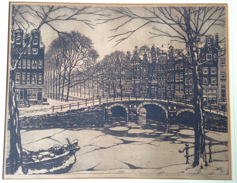 Cornelis Brandenburg. Ets. Leidschegracht. verkocht voor € 81!