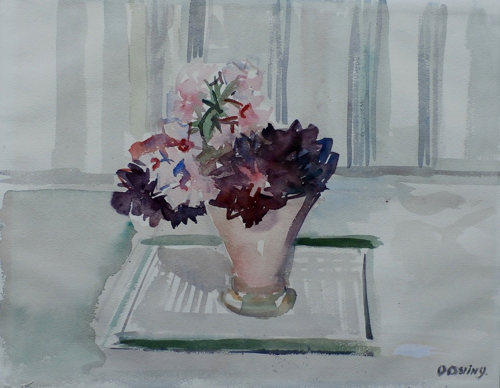 Jeanne Bieruma Oosting - aquarel: Vaas met bloemen kopen? Bied vanaf 225!