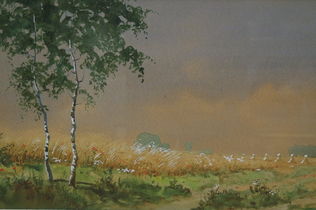 Arie Zonneveld (1905-1941) - aquarel - landschap met korenschoven en figuren kopen? Bied vanaf 155!