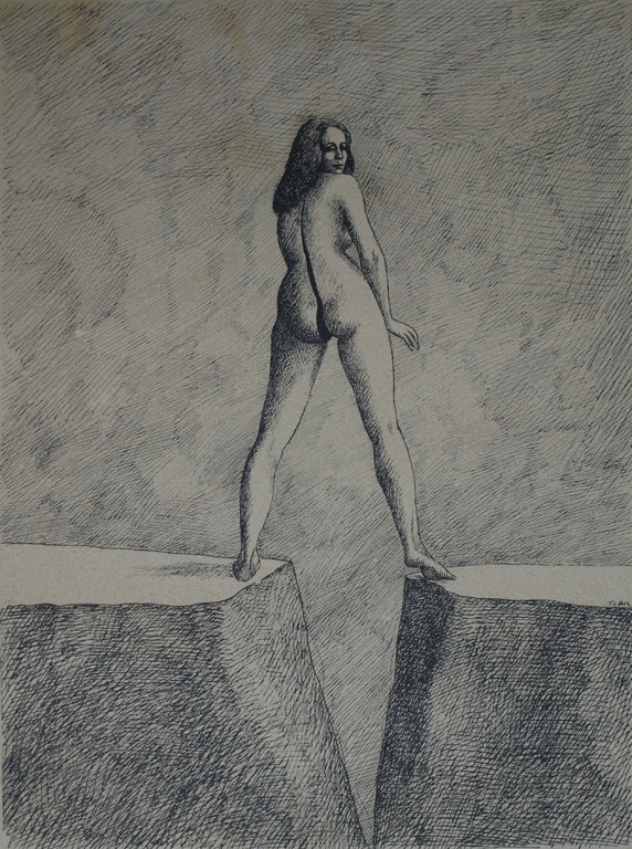 Topor: Ets , De gespleten vrouw – gesigneerd – ca 1970 verkocht voor € 75!