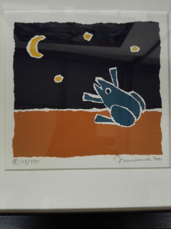 Hans Innemee, zeefdruk op papier in lijst, Titel; frog kopen? Bied vanaf 50!