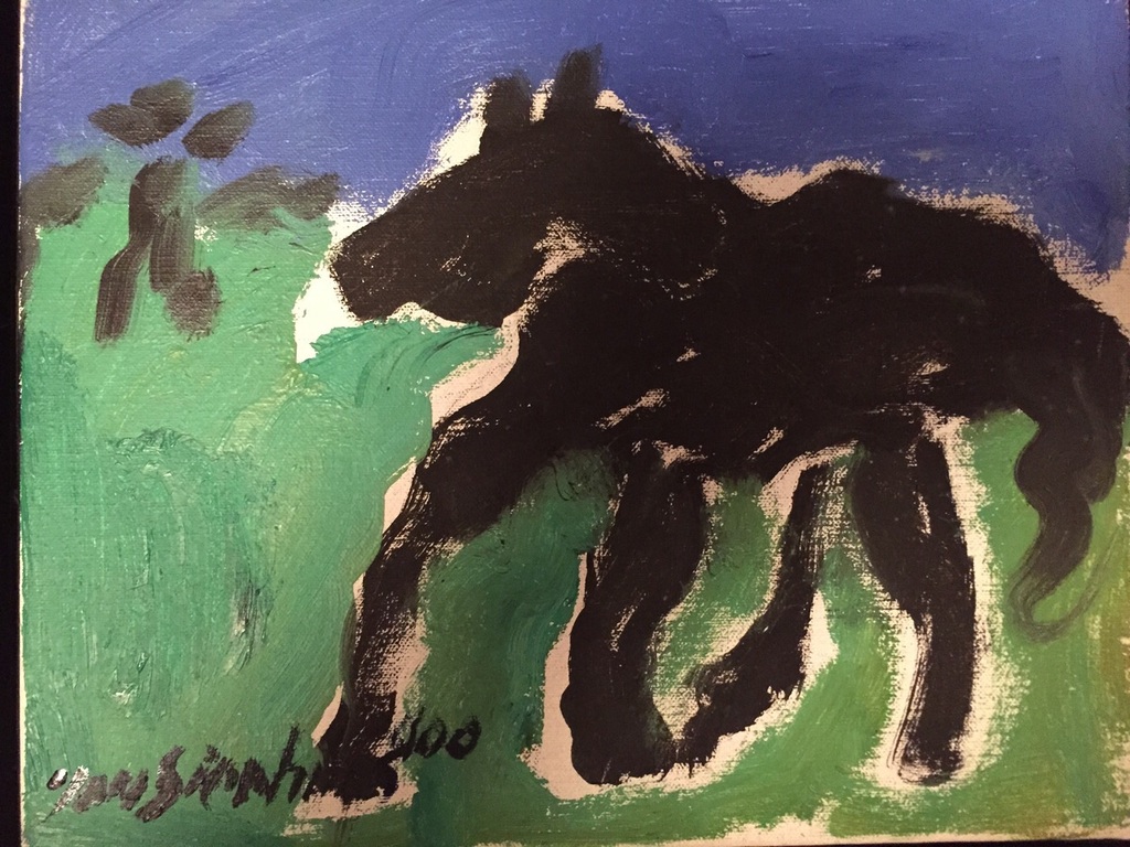 Jan Sierhuis - Het paard - Olieverf schilderij - Jaar 2000 kopen? Bied vanaf 1!