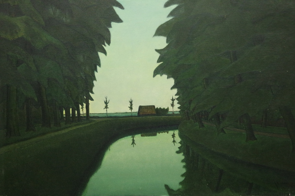 Jo Lodeizen (1892-1980) - olieverf op doek - landschap - reflectie in het water kopen? Bied vanaf 195!