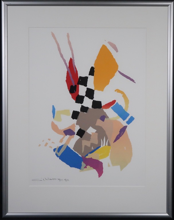 Gerard 't Hart: Zeefdruk, Zonder titel - Ingelijst kopen? Bied vanaf 35!