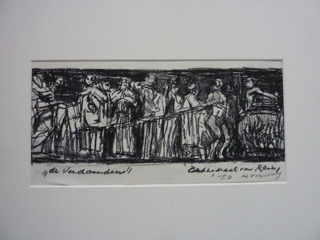 KEES VERWEY tekening "De Verdoemden" 1970 + poster tentoonstelling verkocht voor € 150!