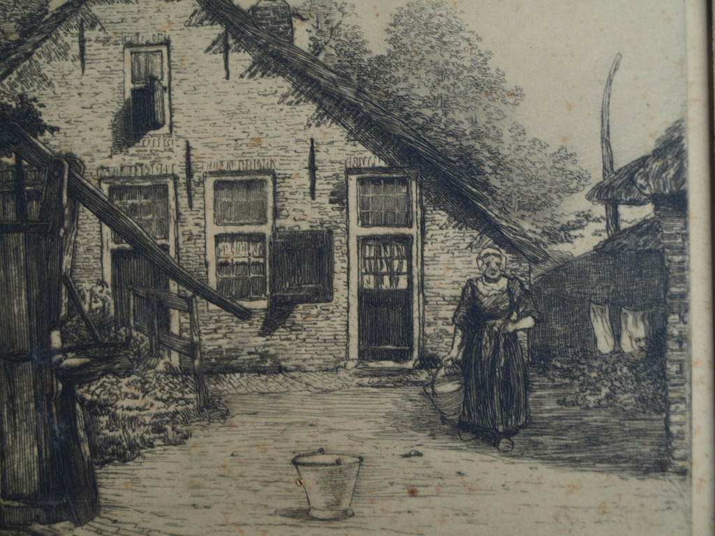 Johannes Josseaud : Ets , Laren NH – gesigneerd – 1916 kopen? Bied vanaf 1!