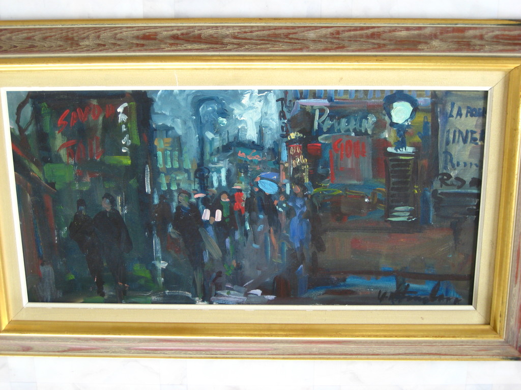 Olieverf op doek. Onleesbare signatuur. verkocht voor € 45!