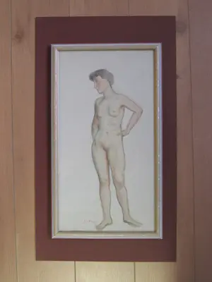 Johan Meijer - Johan Meijer 1885-1970 aquarel staand naakt ca 1920 kopen? Bied vanaf 40!