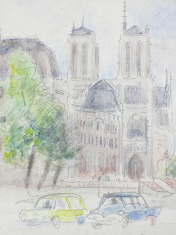 Han Krug, Kleurtekening, Parijs stadsgezicht kopen? Bied vanaf 1!