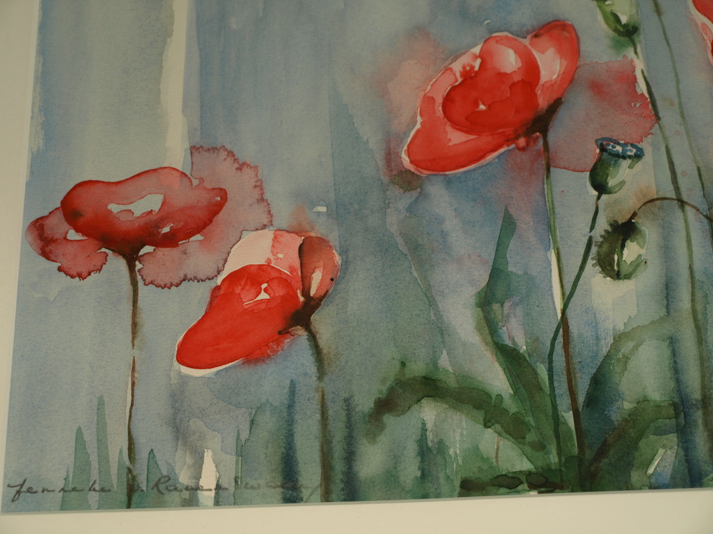 Jenneke van Ravenswaay – Aquarel – Klaprozen –Gesigneerd & ingelijst – ca 1995 kopen? Bied vanaf 1!