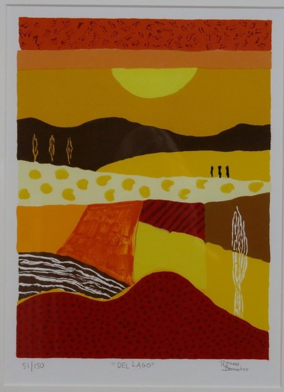 Ronald Boonacker: Zeefdruk, Del Lago - Ingelijst kopen? Bied vanaf 50!