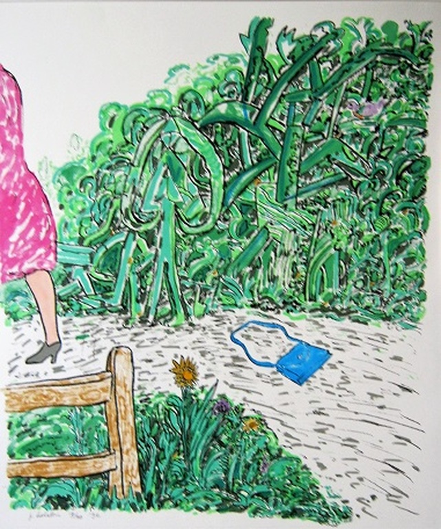 Pieter Holstein---litho---blauw tasje verkocht voor € 67!