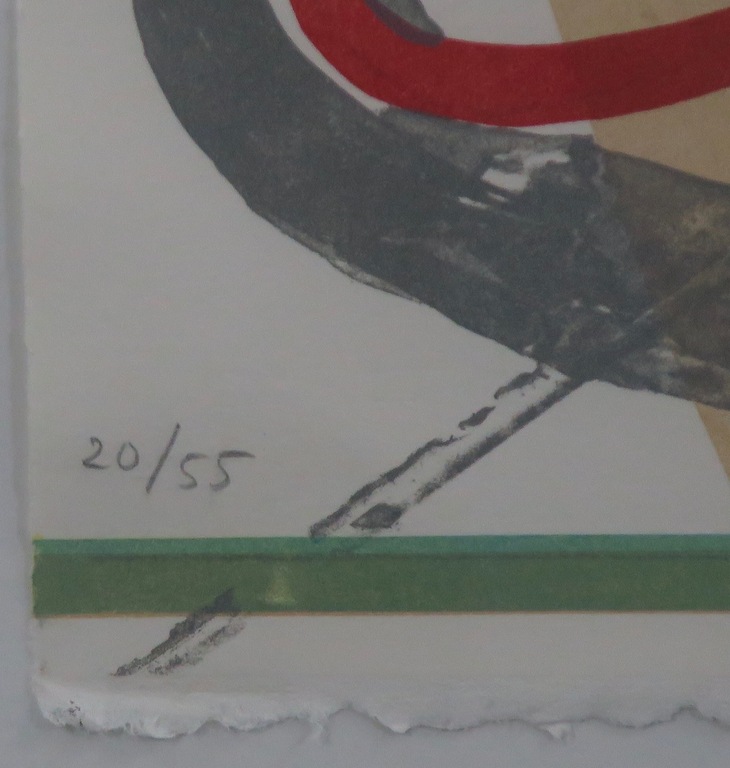 Toon Teeken: Litho, Zonder titel (groen) -Ingelijst kopen? Bied vanaf 35!