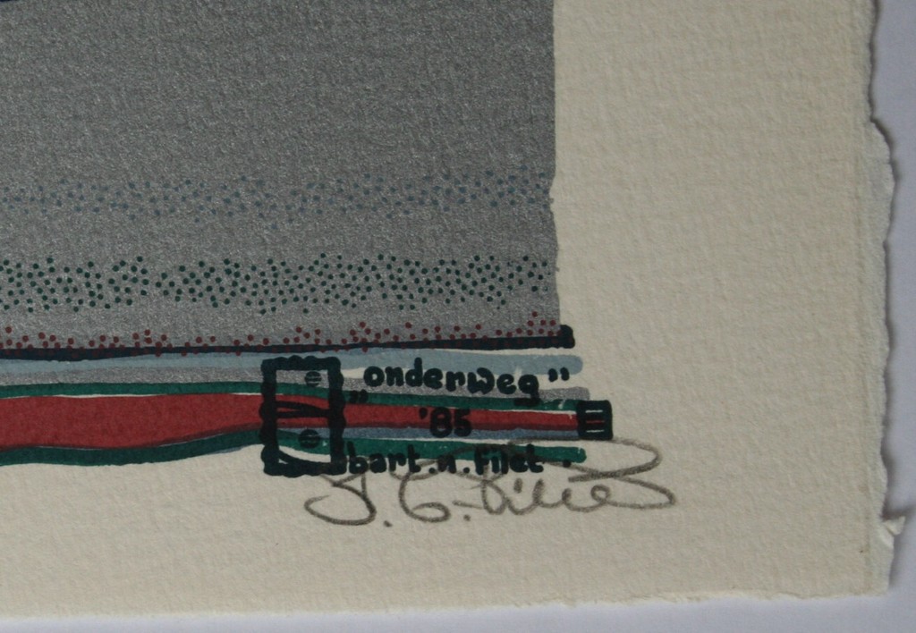 VERLAAGD Bart Filet, zeefdruk, titel 'onderweg', EA 1 van 10, gesigneerd kopen? Bied vanaf 40!