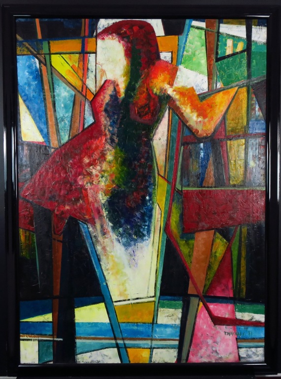 Theo Mackaay: Olieverf op doek, Zonder titel - Ingelijst (Zeer groot) kopen? Bied vanaf 1000!