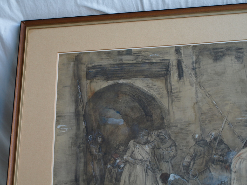 Johannes Hendricus Jurres: Aquarel , Historische voorstelling- ingelijst–ca 1930 kopen? Bied vanaf 200!