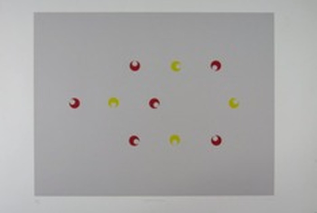 PETER JORDAAN   Zeefdruk   YELLOW and RED  Handgesigneerd uit 1994 verkocht voor € 35!