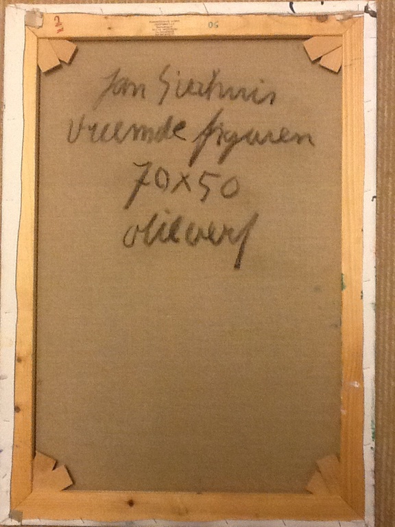 Jan Sierhuis: Olieverf op linnen, Vreemde figuren kopen? Bied vanaf 300!