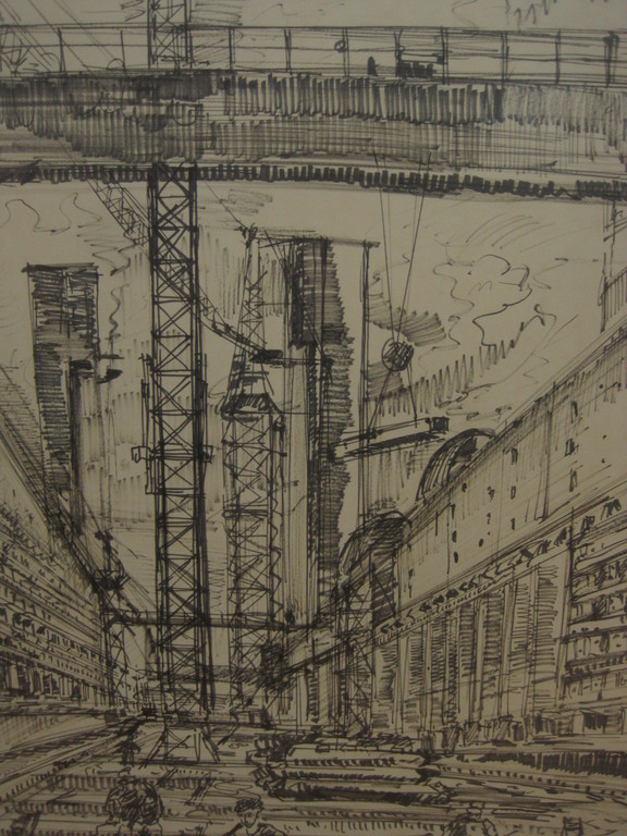 Jan Makkes ** GROOT! tekening "aanleg Kreekraksluis Bergen op Zoom" 1972 kopen? Bied vanaf 1!