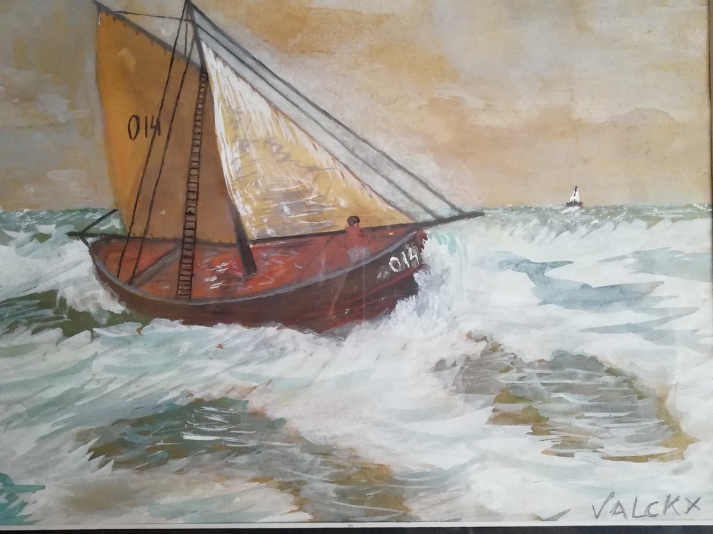 prachtige marine van Petrus Valckx 1920 - pastel op karton - gesigneerd kopen? Bied vanaf 100!