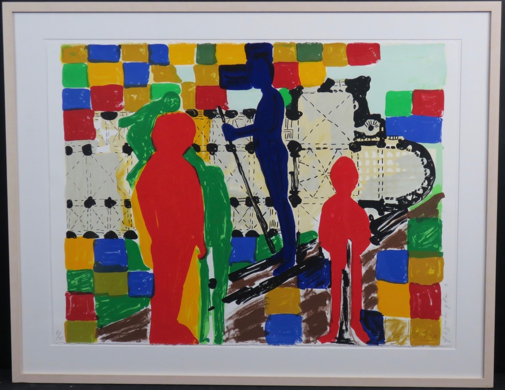 Cees Dolk: Zeefdruk, Figurenplan 1 -Ingelijst kopen? Bied vanaf 40!