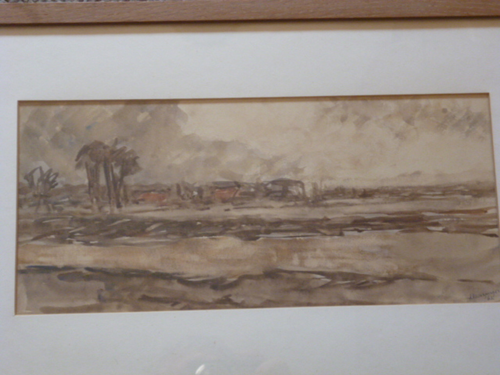 Anton Voorzanger - aquarel - Landschap verkocht voor € 45!