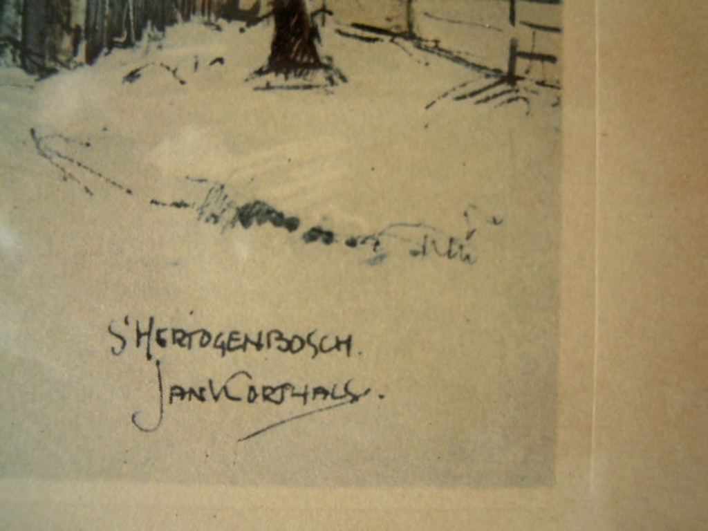 Ets van JAN KORTHALS - oud s'-Hertogenbosch 23 X 19 cm   kopen? Bied vanaf 20!