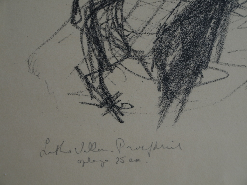 William D. Kuik / Dirkje Kuik : Litho, ‘Villon’ - ingelijst – 1963 kopen? Bied vanaf 75!