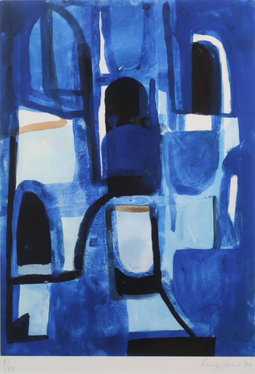 Theo Kuijpers: Giclee, Z.T. (Blauw) - Ingelijst kopen? Bied vanaf 40!