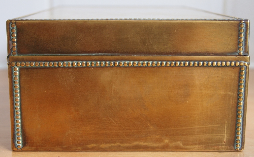 Art deco geel koperen sigarendoos kopen? Bied vanaf 40!