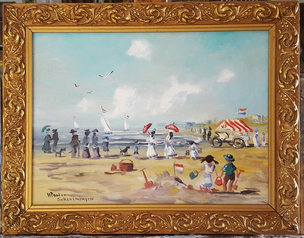 Strandgezicht Scheveningen, olieverf op paneel, Henk Poeder (1964) kopen? Bied vanaf 79!