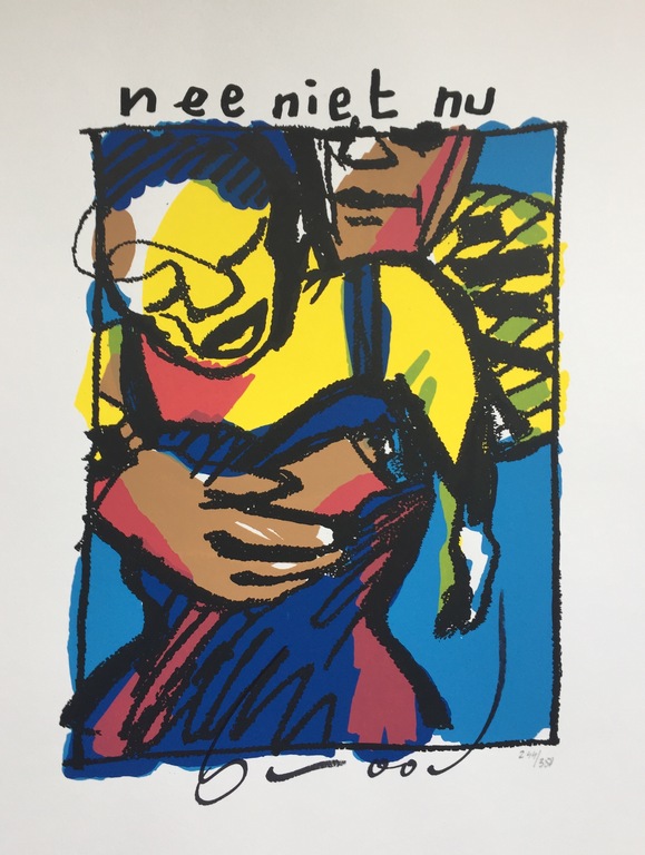 Herman Brood - Originele Kleurenzeefdruk: Nee niet nu verkocht voor € 160!