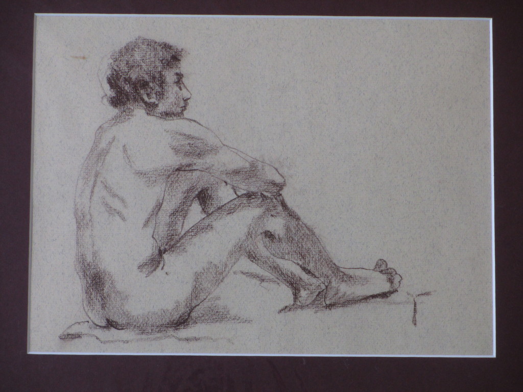 Henny Ragetly, Zittend naakt model, Tekening kopen? Bied vanaf 1!