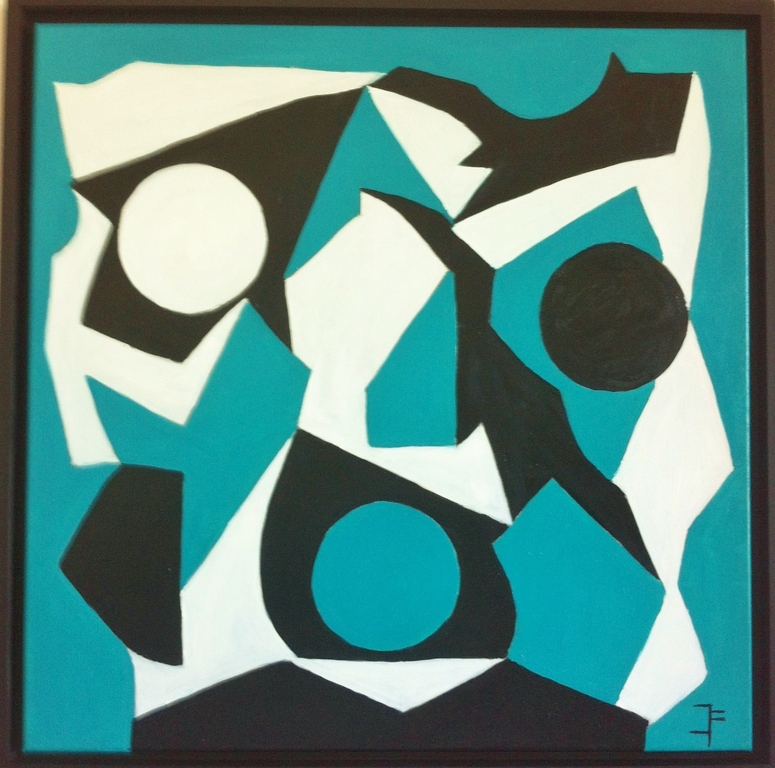 John Foppen -"Geo TQBW...."Olieverf op canvas-gesigneerd-ingelijst-2016. verkocht voor € 149!