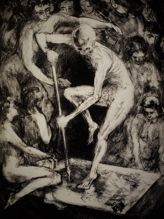 Mooie grote 1955 gesigneerde Vanitas Steendruk Jan Förrer (1925-) kopen? Bied vanaf 1!