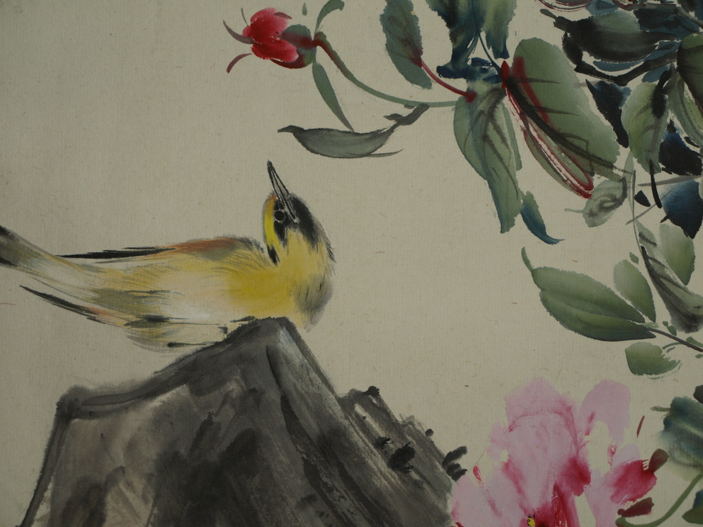 Japanse kunstenaar – Aquarel – Vogel en bloem – 45 x 34 cm - ca 1970 kopen? Bied vanaf 35!