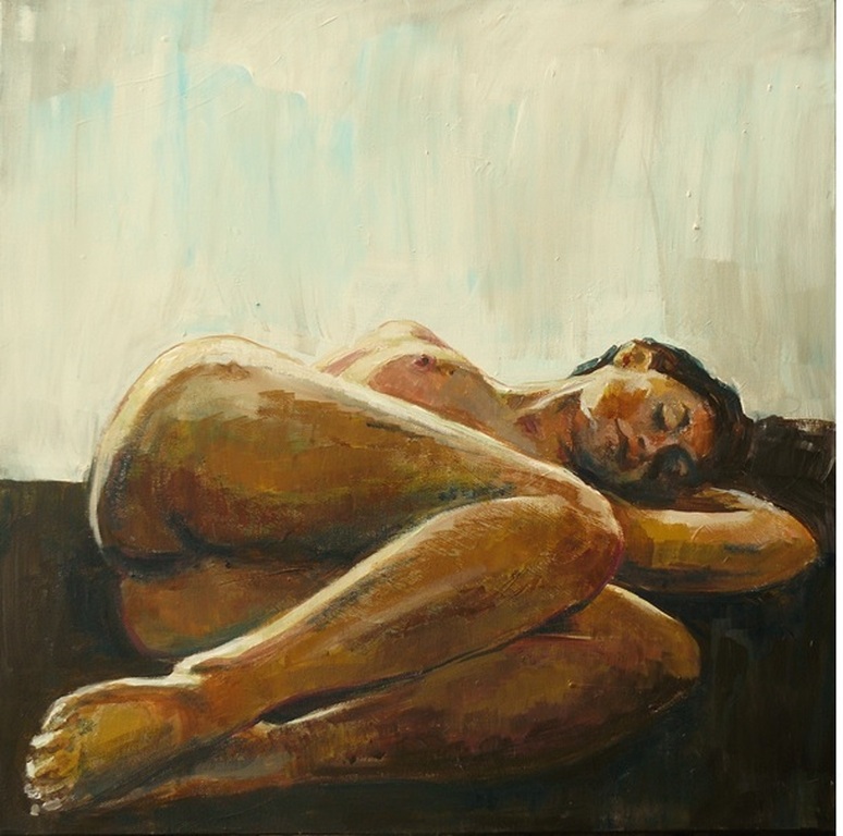 Anne Mie De Lobel : acryl op 3D doek, naaktstudie kopen? Bied vanaf 150!