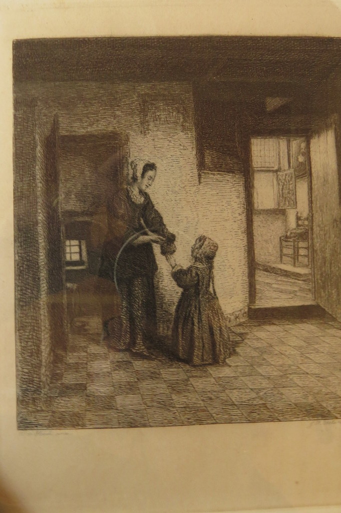 J.A Boland (1838-1922) ets naar schilderij van Pieter de Hoogh. kopen? Bied vanaf 10!