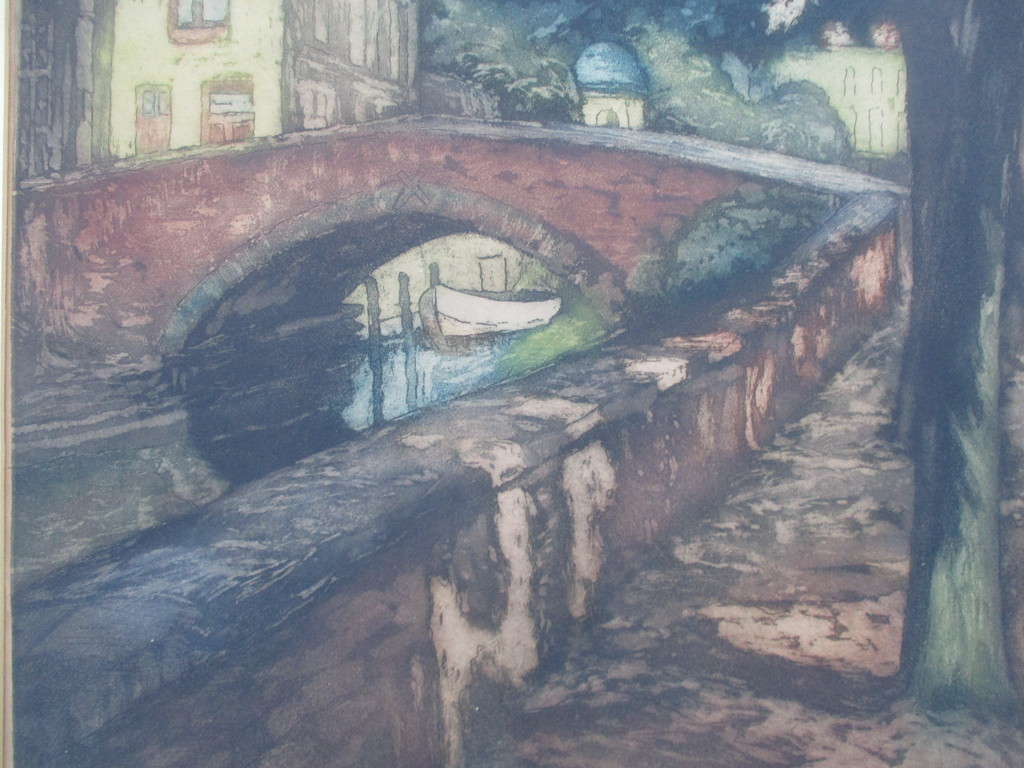 Onbekende kunstenaar: kleurenaquatint, Bruges quai des ? kopen? Bied vanaf 1!
