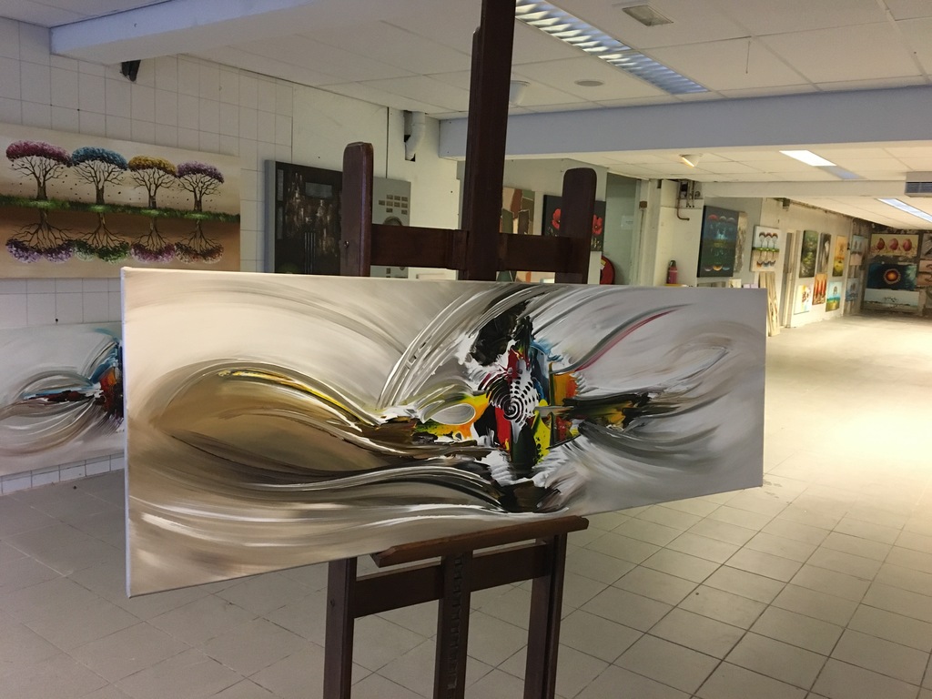 Gena - Abstract " In flight"- Acrylverf op doek kopen? Bied vanaf 200!