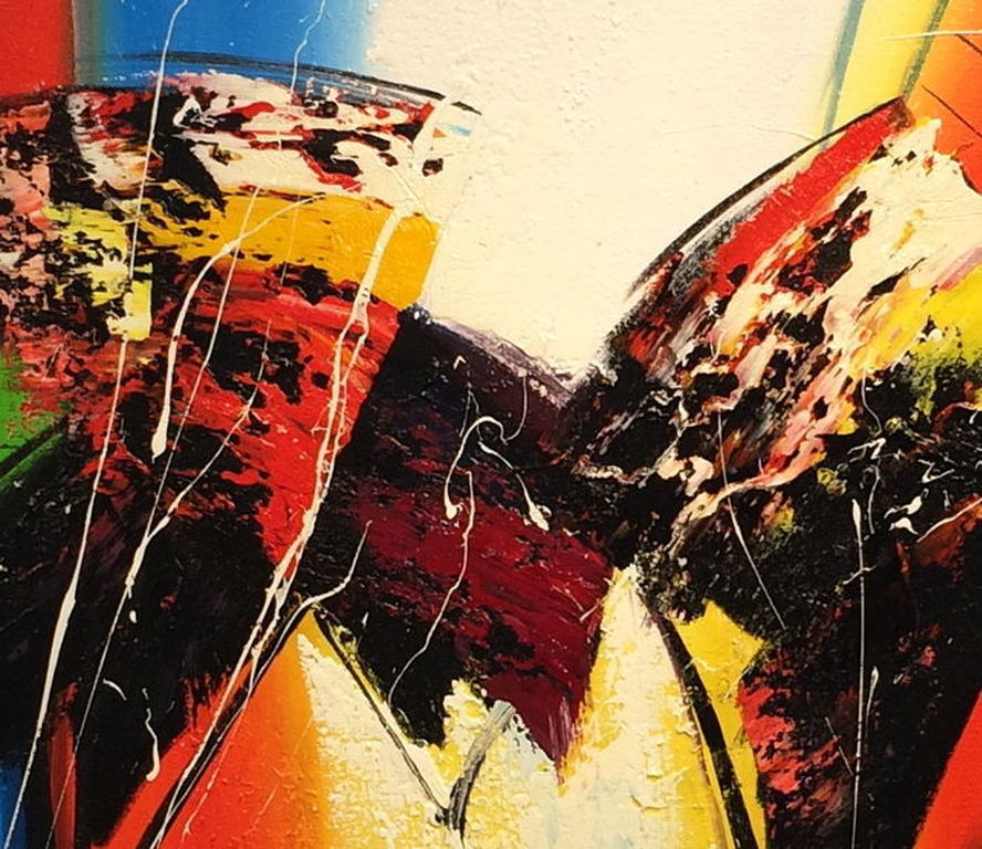 LEE COLE(1954  Schilderij  ABSTRACT  olieverf op doek en houten frame  INGELIJST kopen? Bied vanaf 325!