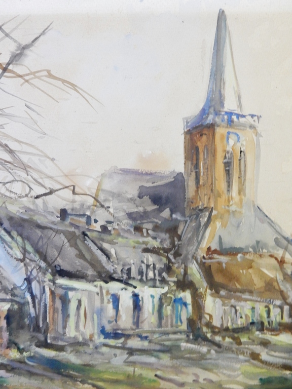 Job Frese (1914-1986) - aquarel Dorpsgezicht kopen? Bied vanaf 1!