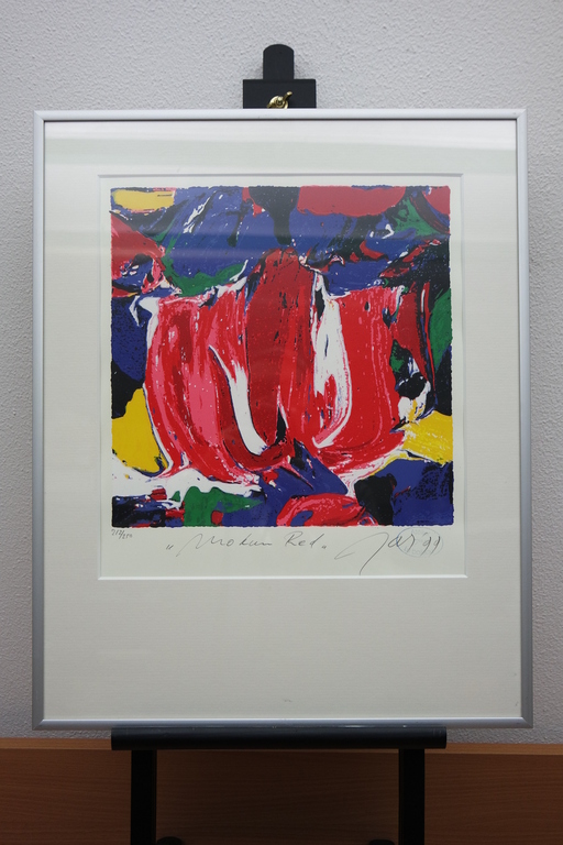 Johannes Adrianus Smit  (1945-2002) - zeefdruk handgesigneerd - "Mokum Red" verkocht voor € 65!