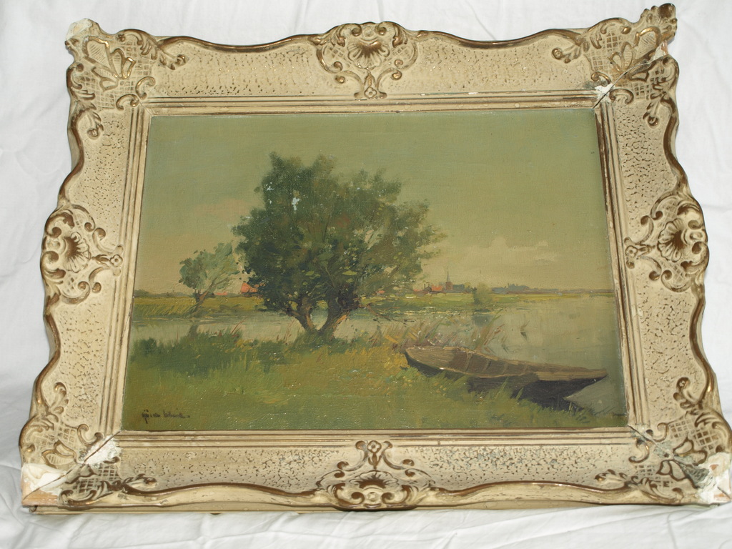 Gijs van Schaik (1905-1952)–Olieverf–Plasgezicht-Gesigneerd & ingelijst–ca 1948  kopen? Bied vanaf 65!